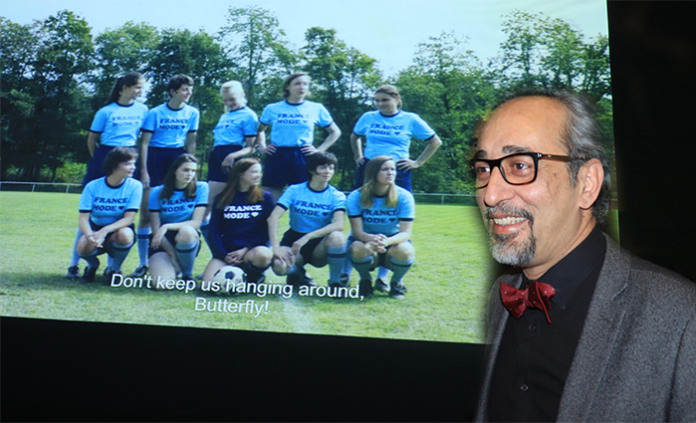 Ali-A.-Bhatti,-Director-of-Alliance-Francaise-at-the-screening-of-“Comme-des-Garcon”,-a-film-about-women-footballers-and-gender-issues-at-PNCA-Islamabad.